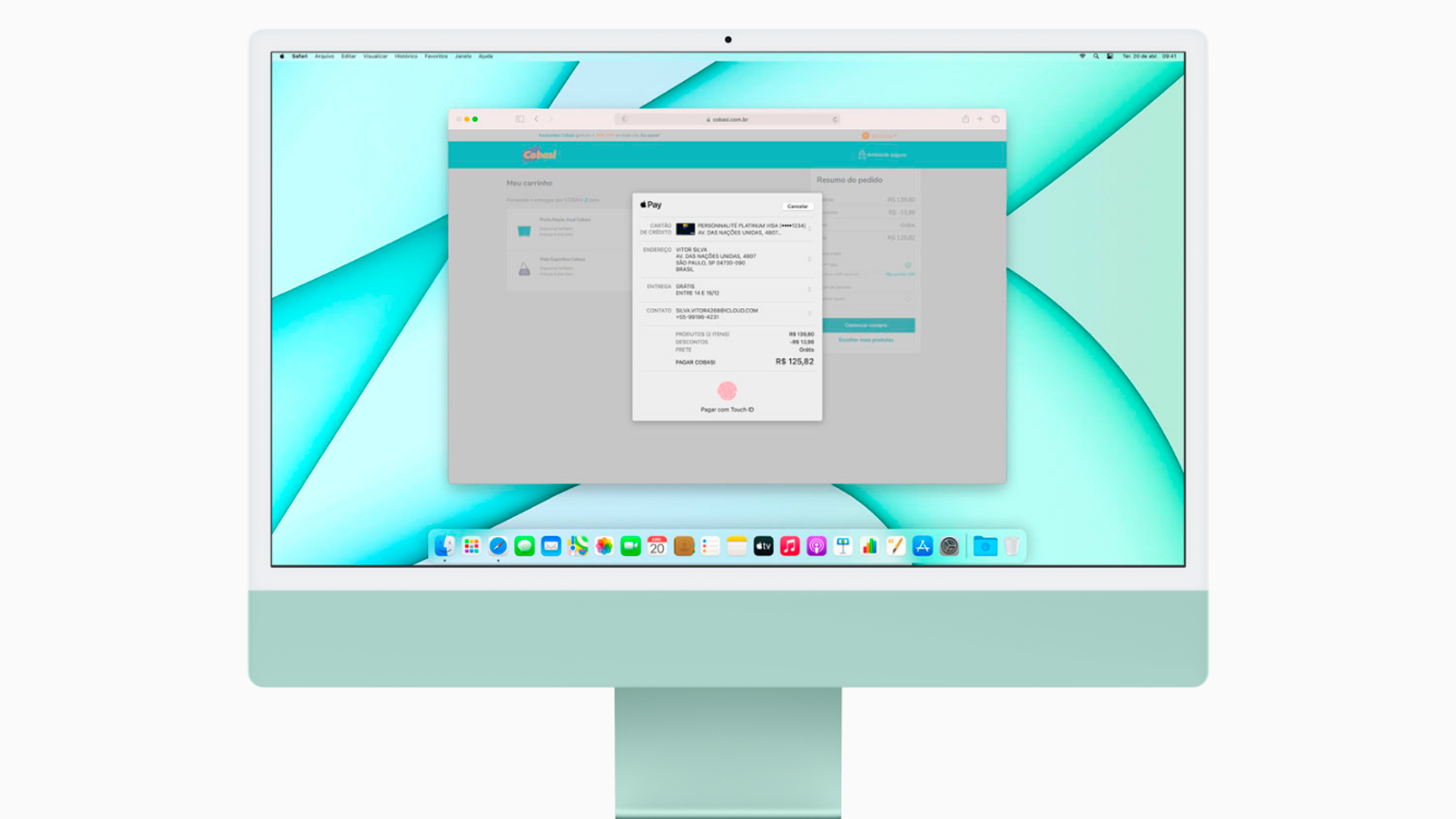 A tela do iMac também comporta todos os componentes (Foto: Reprodução/Apple)
